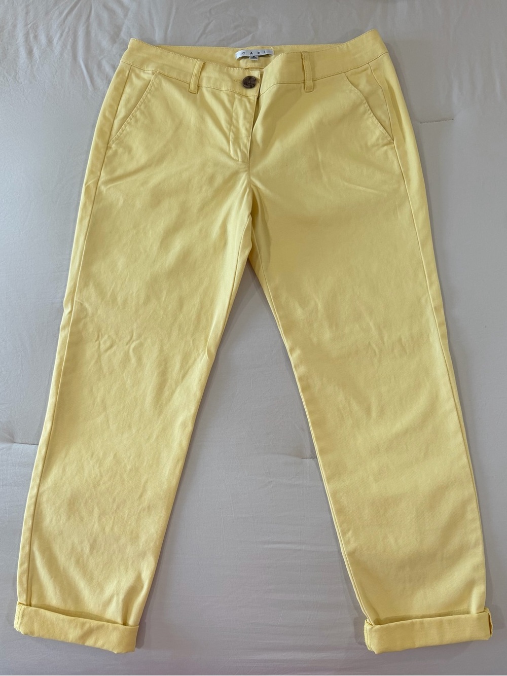 CAbi Coastal Crop size 6 Yellow Pants